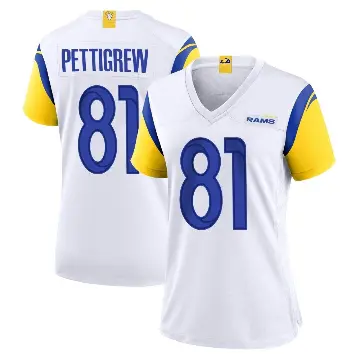 ＃81 Women's Jamal Pettigrew White Game Los Angeles Rams Jersey