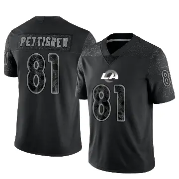 ＃81 Youth Jamal Pettigrew Black Limited Los Angeles Rams Reflective Jersey