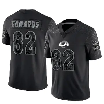 ＃82 Men's Tru Edwards Black Limited Los Angeles Rams Reflective Jersey