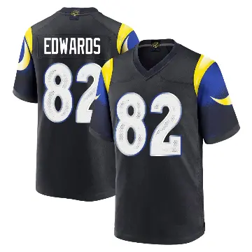 ＃82 Men's Tru Edwards Blue Game Los Angeles Rams Midnight 2025 Rivalries Collection Jersey