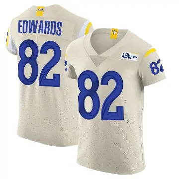 ＃82 Men's Tru Edwards Elite Los Angeles Rams Bone Vapor Jersey