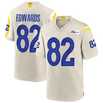 ＃82 Men's Tru Edwards Game Los Angeles Rams Bone Jersey
