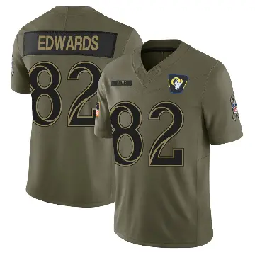 ＃82 Men's Tru Edwards Olive Limited Los Angeles Rams 2025 Salute to Service Jersey