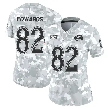 ＃82 Women's Tru Edwards Arctic Camo Limited Los Angeles Rams 2024 Salute to Service Jersey
