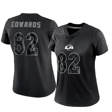 ＃82 Women's Tru Edwards Black Limited Los Angeles Rams Reflective Jersey