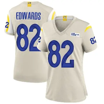 ＃82 Women's Tru Edwards Game Los Angeles Rams Bone Jersey