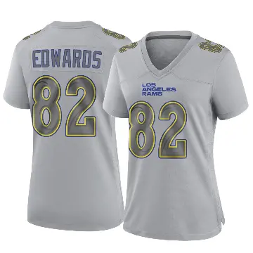 ＃82 Women's Tru Edwards Gray Game Los Angeles Rams Atmosphere Fashion Jersey