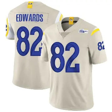 ＃82 Youth Tru Edwards Limited Los Angeles Rams Bone Vapor Jersey