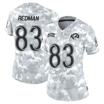 ＃83 Women's Mark Redman Arctic Camo Limited Los Angeles Rams 2024 Salute to Service Jersey