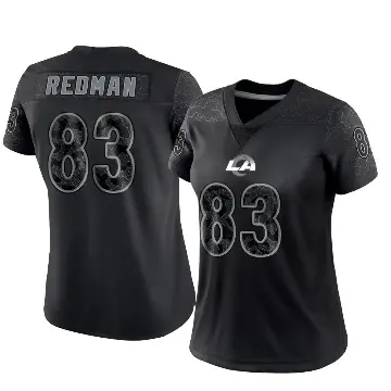 ＃83 Women's Mark Redman Black Limited Los Angeles Rams Reflective Jersey