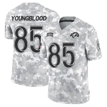 ＃85 Men's Jack Youngblood Arctic Camo Limited Los Angeles Rams 2024 Salute to Service Jersey