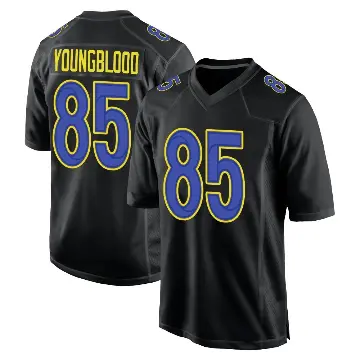 ＃85 Men's Jack Youngblood Black Game Los Angeles Rams Fashion Jersey