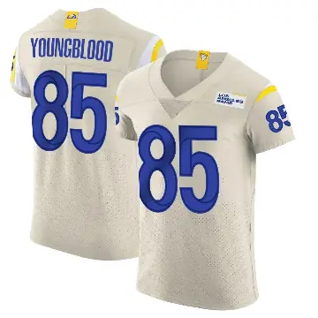 ＃85 Men's Jack Youngblood Elite Los Angeles Rams Bone Vapor Jersey