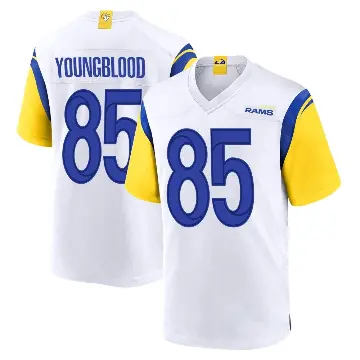 ＃85 Men's Jack Youngblood White Game Los Angeles Rams Jersey
