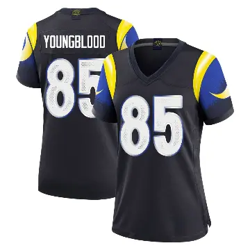 ＃85 Women's Jack Youngblood Blue Limited Los Angeles Rams Midnight 2025 Rivalries Collection Jersey