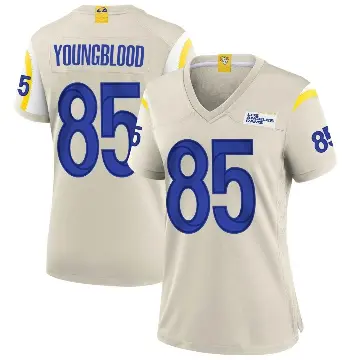 ＃85 Women's Jack Youngblood Game Los Angeles Rams Bone Jersey