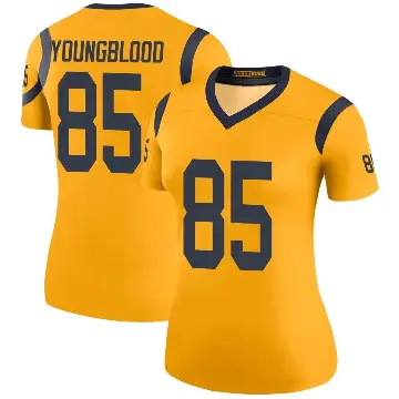 ＃85 Women's Jack Youngblood Gold Legend Los Angeles Rams Color Rush Jersey