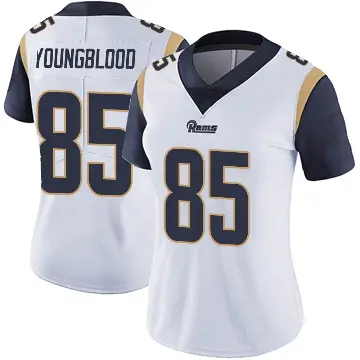 ＃85 Women's Jack Youngblood White Limited Los Angeles Rams Vapor Untouchable Jersey