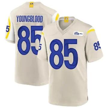 ＃85 Youth Jack Youngblood Game Los Angeles Rams Bone Jersey
