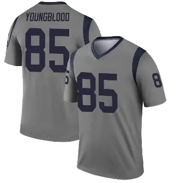 ＃85 Youth Jack Youngblood Gray Legend Los Angeles Rams Inverted Jersey