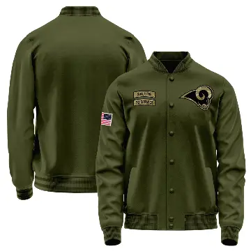 Men's Olive Los Angeles Rams Salute to Service Sideline Performance Jacket